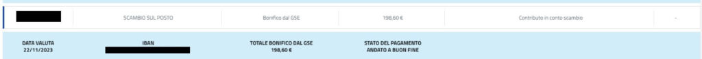 La rata di acconto per il secondo pagamento GSE, quello relativo al secondo semestre per lo Scambio sul Posto.