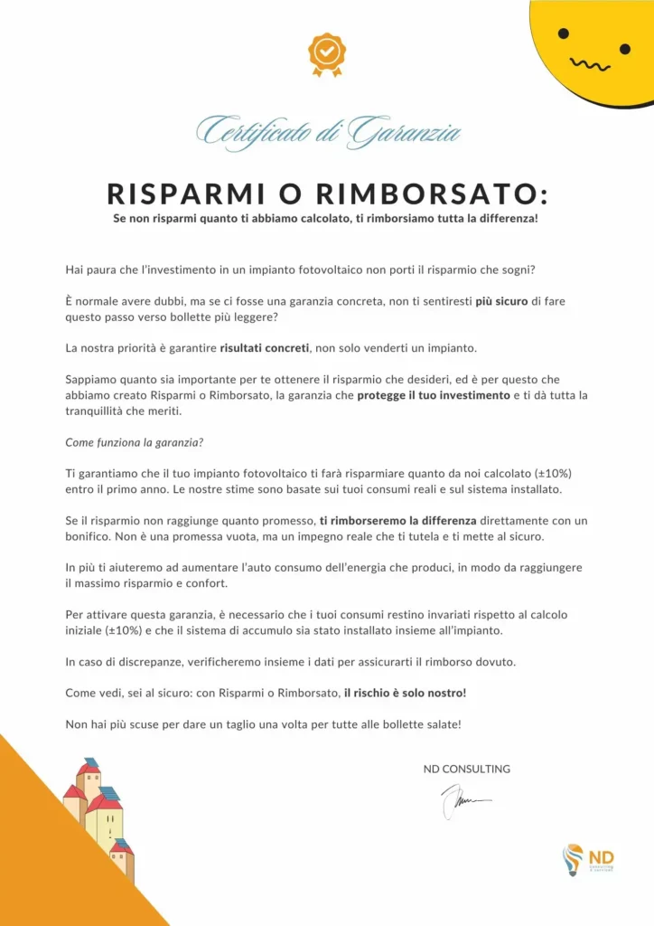 Certificato di Garanzia 1
